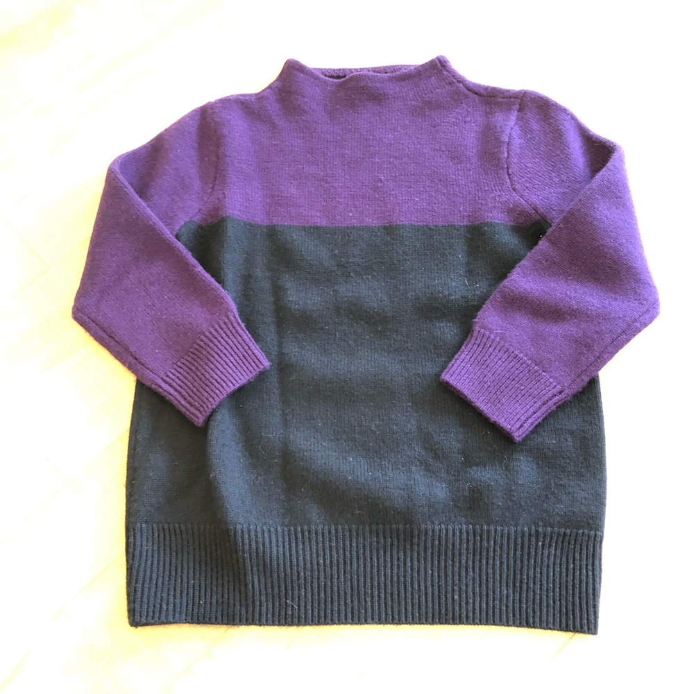 J Crew color block Marino wool sweater XS